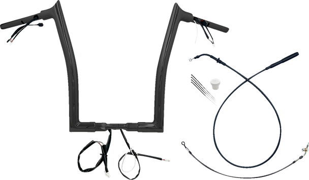 Fat Baggers Inc. 849916-B 1-1/2" Ez Install Pointed Top Handlebar - 16" - Black