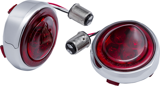 Ciro 45700 Turn Signal Insert - Red LED - Red Lens - Chrome