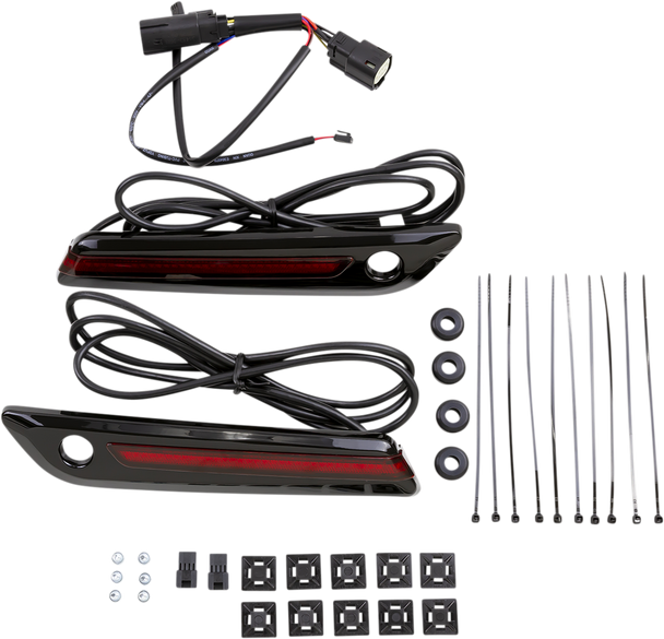 Ciro 40171 Hinge Covers - Red Lens - Black