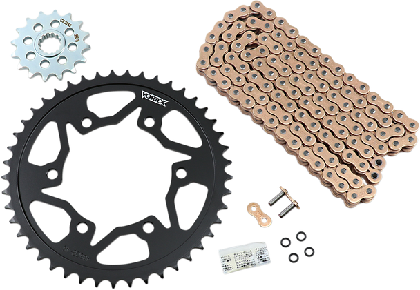 Vortex CKG6132 Chain and Sprocket Kit - Wss - Gold - for Yamaha YZF-R6