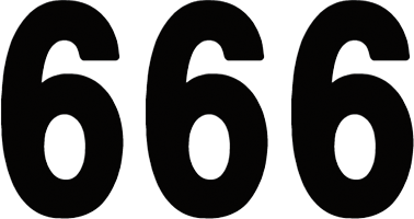 Factory Effex 04-2576 Mini Pro Number 6 - Black - 4"