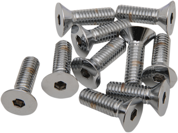 Drag Specialties DS192364 Bolts - Flat-Head - Chrome - 5/16"-18 X 3/4"