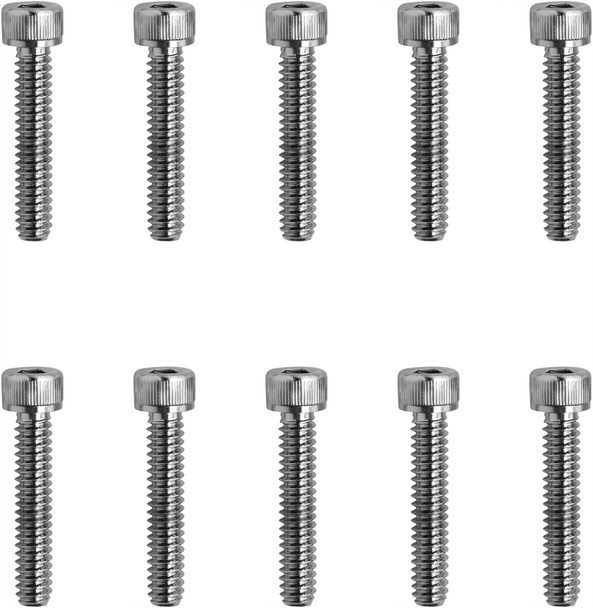 Drag Specialties DS-190590 Bolts - Knurled/Coarse Thread - #10-24 x 1" - 10 Pack