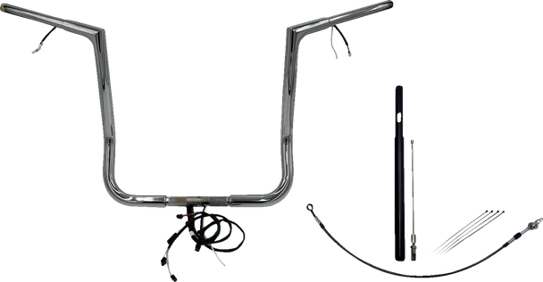 Fat Baggers Inc. 712016 Ez Install Wired 1-1/4" Flat Top Handlebar Kit - 16"