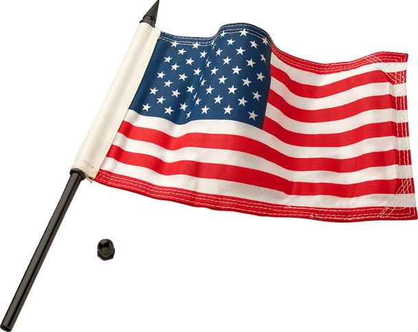 Ciro 70612 Flag Pole - 12" - with 6"x9" American Flag - Satin Black