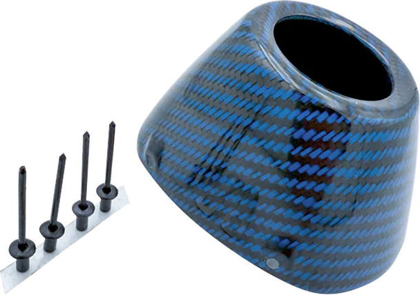 FMF 040694 End Cap Replacement Kit - Carbon - Rct External - Blue
