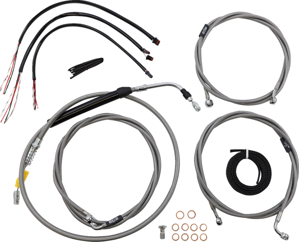 La Choppers LA-8058KT2-13 Complete Stainless Braided Handlebar Cable/Brake Line