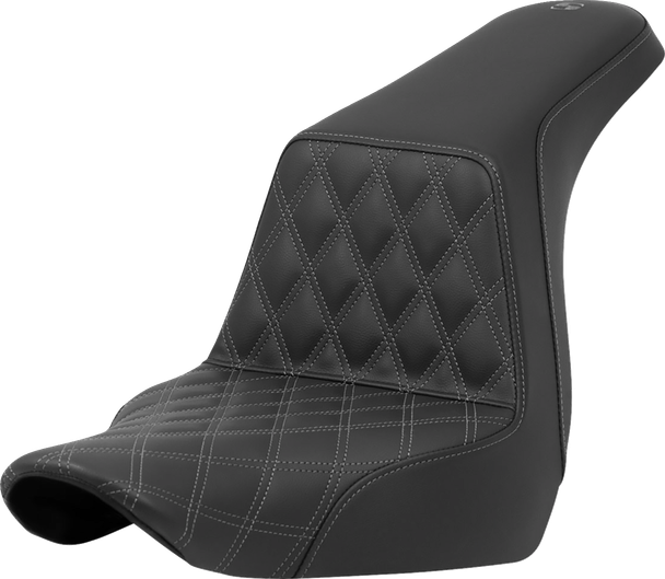 Saddlemen 818-29-17202 Step-Up Seat - Lattice - Gray Stitch - FXLR/FLSB 18-24
