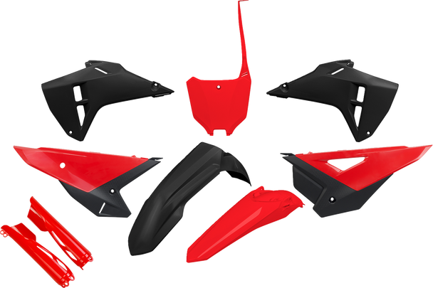 UFO HOKIT127F@111 Body Kit - Black/Red - for Honda - Crf 25-26