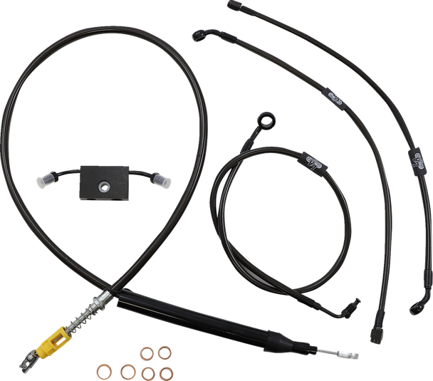 La Choppers LA-8157KT-13M Standard Midnight Braided Handlebar Cable/Brake Line