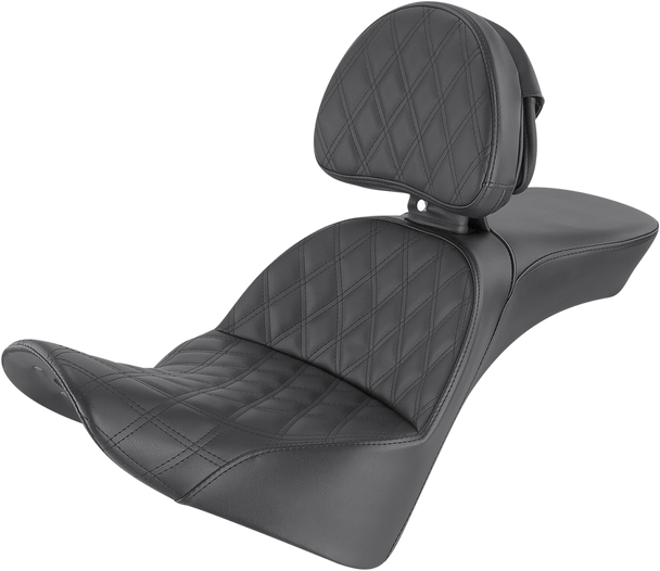 Saddlemen 818-33-030LS Explorer Seat - Lattice Stitched - Backrest - FL 18-24