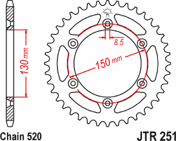 JT Sprockets JTR251.47 Rear Sprocket - 47 Tooth - for Yamaha