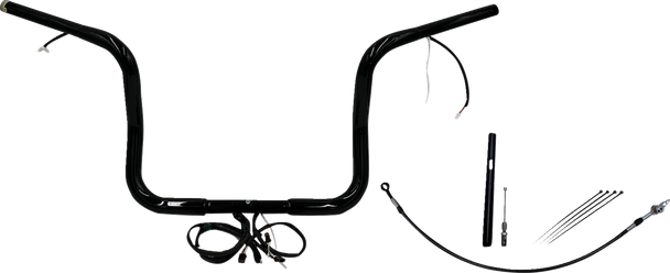 Fat Baggers Inc. 912512-B Ez Install Wired 1-1/4" Round Top Handlebar Kit - 12"