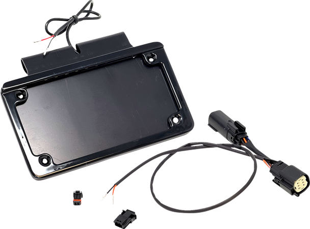 Namz NIBTH-B02 Saddlebag Tag Holder w/ Illuminated License Plate Frame - 10 Flhx
