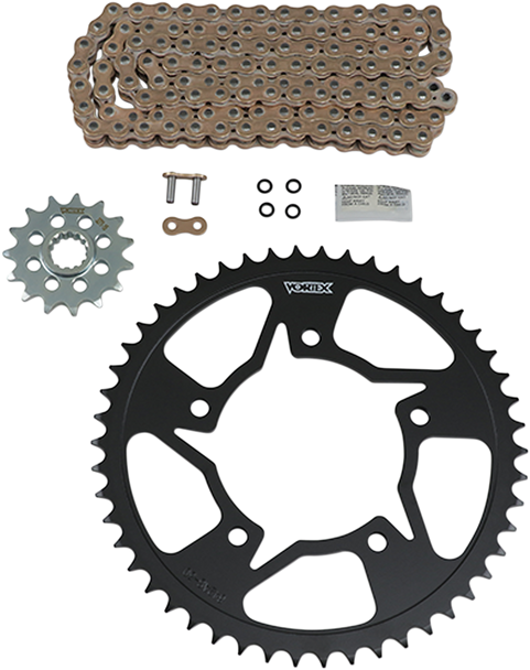 Vortex CKG6321 Chain and Sprocket Kit - Hfrs - Gold - for Yamaha RZF-R6