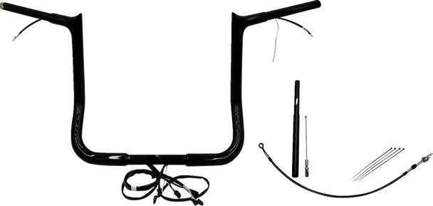 Fat Baggers Inc. 912014-B Ez Install Wired 1-1/4" Pointed Top Handlebar Kit