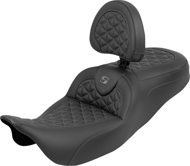 Saddlemen 808-07B-210B2 RoadSofa Tri Gripper Seat - FLH/FLT 08-25