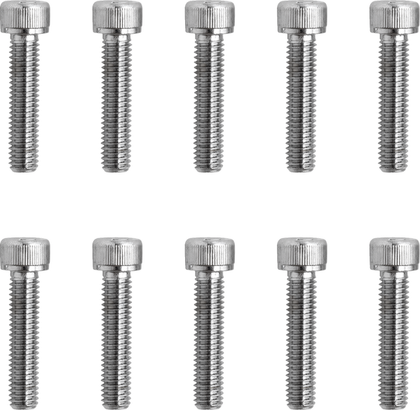 Drag Specialties DS-190598 Bolts - Knurled/Fine Thread - #10-32 x 7/8" - 10 Pack