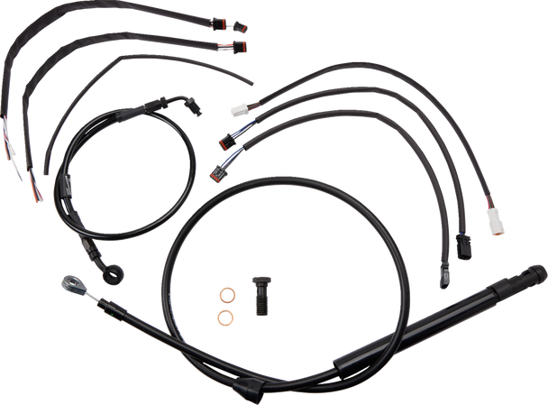 Burly Brand B30-1263 Jail Bar Cable Kit - Black Vinyl - 18-24 Fx