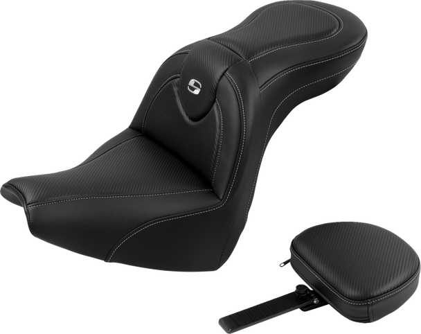 Saddlemen 818-31-185BR Roadsofa Seat - with Backrest - CF - FXBR/S 18-20