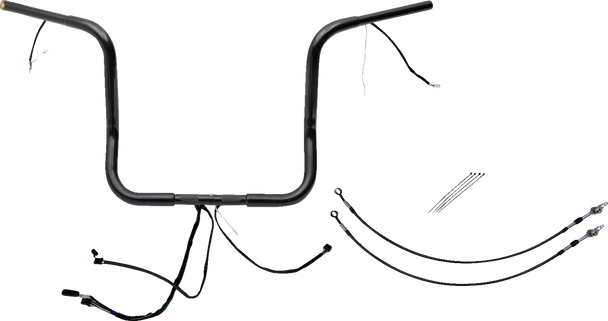 Fat Baggers Inc. 901514-B Ez Install Wired 1-1/4" Round Top Handlebar Kit - 14"