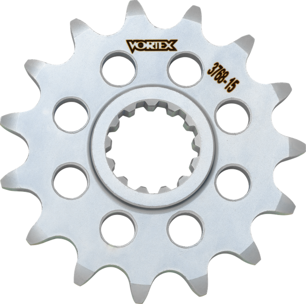 Vortex 3768-15 Front Sprocket - 15 Tooth - Silver - Ninja ZX-4RR