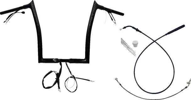 Fat Baggers Inc. 949914-B 1-1/4" Ez Install Pointed Top Handlebar - 14" - Black