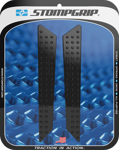 Stompgrip 55-10-0208B Tank Grips - Volcano - Black - for Triumph - Tiger 22-25