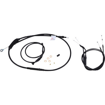 Burly Brand B30-1135 Cable Kit - Jail Bar - 10" Handlebars - Black Vinyl