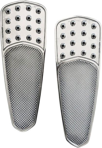 Accutronix FBF01-KDTC Front Floorboards - Extended - Chrome - Knurled - Fl