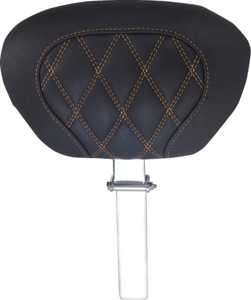 Mustang 89539T Driver Backrest - Double Diamond - Toast Stitch - FLH/FLT 08-25