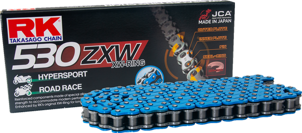 RK BB530ZXW-150 530 Zxw - Drive Chain - 150 Links - Blue