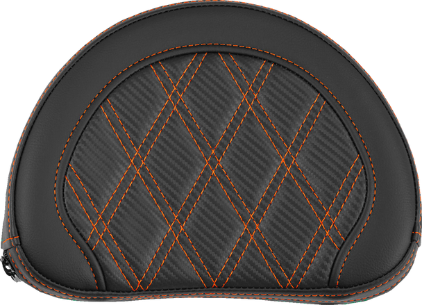 Saddlemen 051320703 Contoured Sissy Bar Pad - Lattice Stitch - Orange Stitch