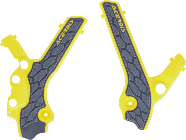 Acerbis 2983341120 X-Grip Frame Guards - Gray/Yellow - Dr-Z 400S/E/SM
