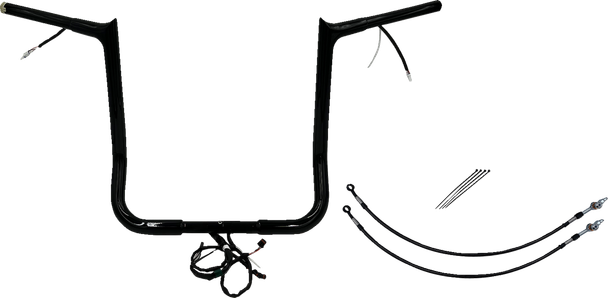 Fat Baggers Inc. 901216-B Ez Install Wired 1-1/4" Pointed Top Handlebar Kit