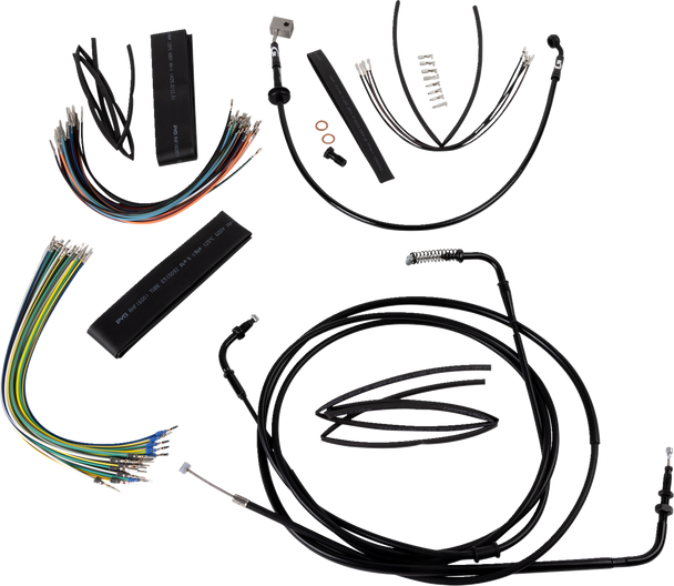 Burly Brand B30-1307 Extended Cable Kit - 12" Ape Hanger - Rebel