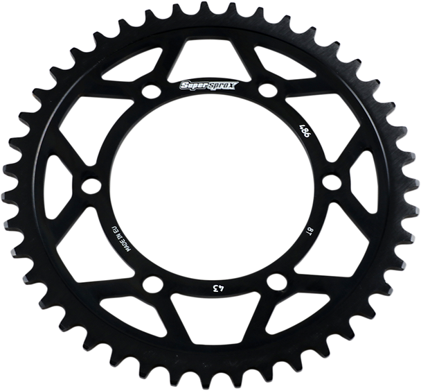 Supersprox RFA-486-43-BLK Edge Rear Sprocket - Black - 43 Tooth