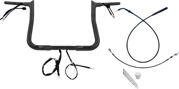 Fat Baggers Inc. 949011-B 1-1/4" Ez Install Pointed Top Handlebar - 11" - Black
