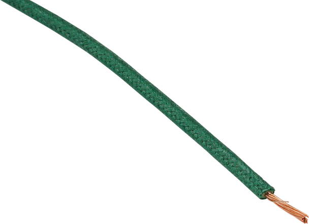 Namz NCBW-8 Cloth-Braided Wire - 25' Spool - 16-Gauge - Green