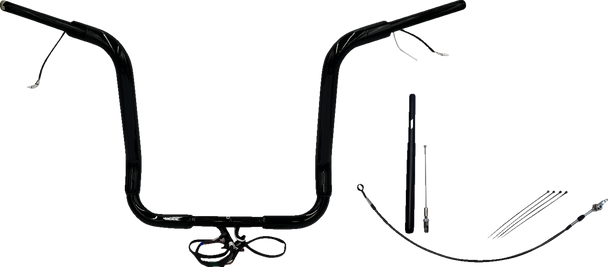 Fat Baggers Inc. 812416-B Ez Install Wired 1-1/2" Round Top Handlebar Kit - 16"