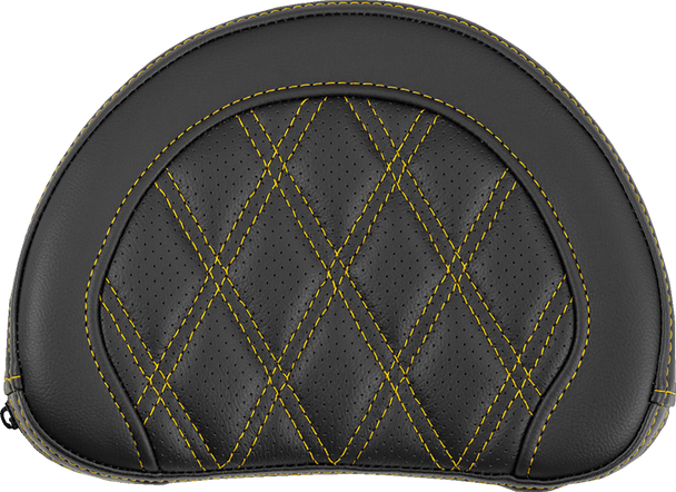 Saddlemen 051318407 Contoured Sissy Bar Pad - Lattice Stitch - Gold Stitch