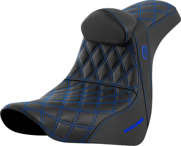 Saddlemen SC81829BLURT Pro Series SDC Perf Seat - w/ Backrest - FL/FX 18-23