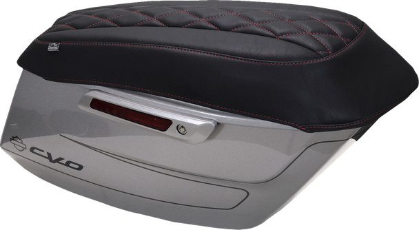 Mustang 88470DC Deluxe Diamond Saddlebag Lid Cover - FLH/FLT 23-25