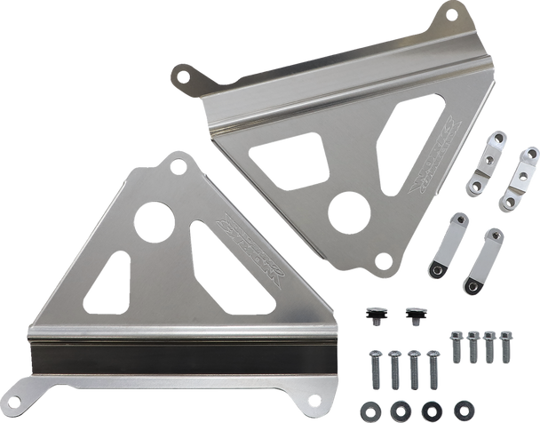 Works Connection 18-268 Radiator Brace Set - Silver - for Yamaha