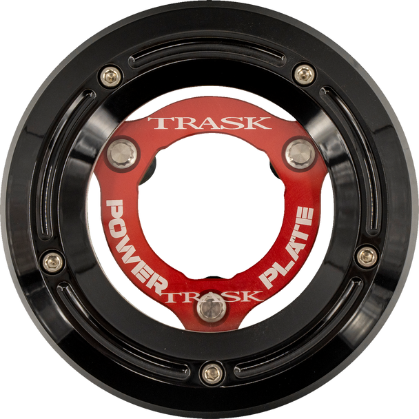 Trask TM-0052-BK-RD Derby Cover with Power Plate - Kit - 18-25 Softail