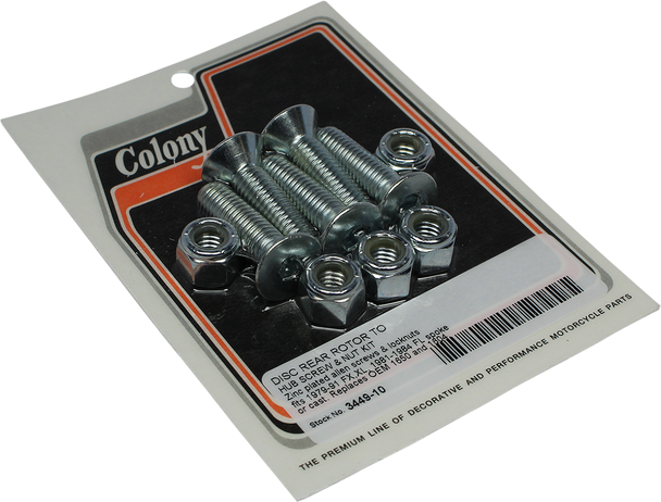 Colony 3449-10 Brake Rotor Screw and Nut Kit