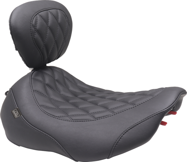 Mustang 89503 Wide Tripper Seat - Solo - Black Stitching - FLT/FLH 23-25