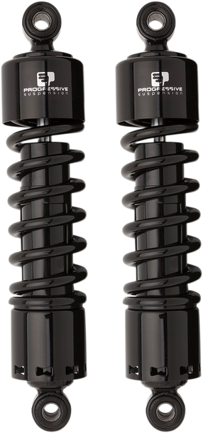 Progressive 412 Series 12" Black Standard Duty Rear Shocks Harley Dyna 91-15