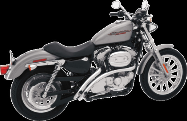 Bassani Chrome Scalloped Radial Sweeper Exhaust for 07-13 Harley Sportster XL