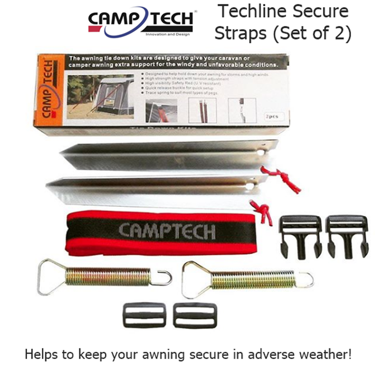 Camptech Techline Secure Straps - OBI Camping & Leisure